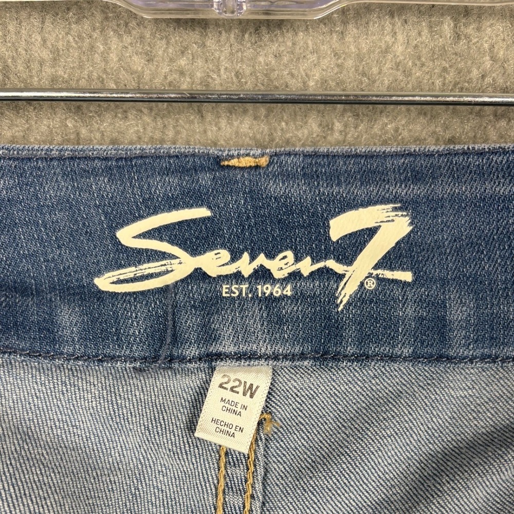 Seven7 Tummyless High Rise Skinny Jeans Light Wash Blue 22W - Picture 7 of 12